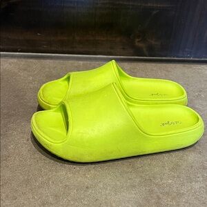 Bright Green Slide Sandals
